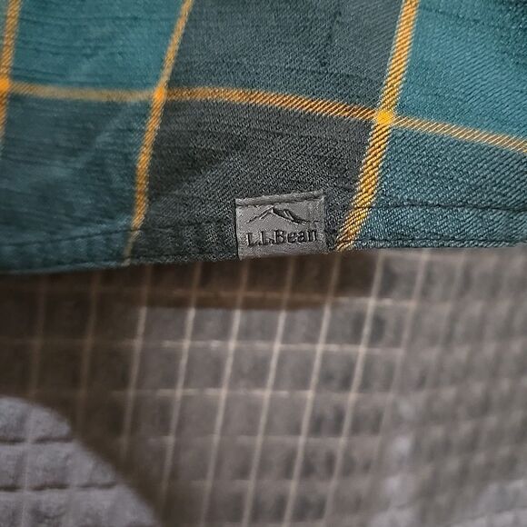VTG LLBean Snap Flannel Shirt Mens XLTall Green Lightweight Canvas Long Sleeve - Picture 13 of 16